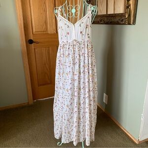 Vintage Victoria’s Secret Country Floral Boho Dress Prairie Gown Cottage Medium
